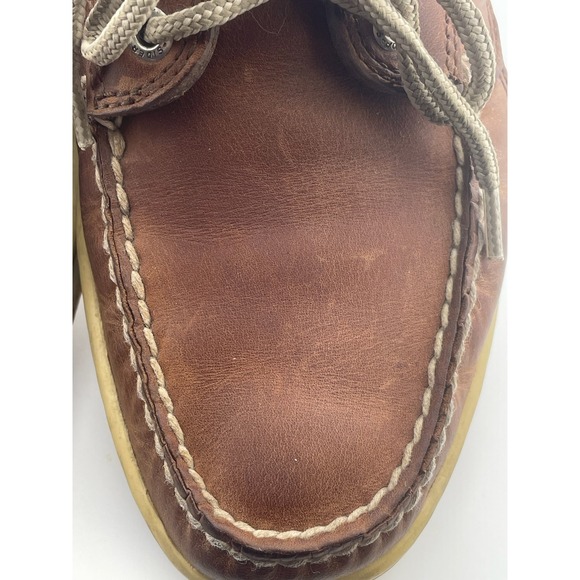 Men's Sperry AO boat deck shoes brown leather sz 10 Top Sider Authentic Original - Picture 13 of 16